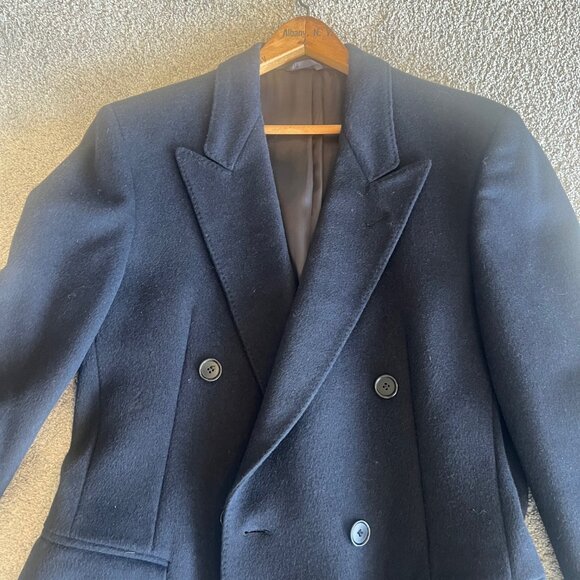 Vintage Men's San Remo Long Dress Coat, Navy, 38R - Picture 7 of 11